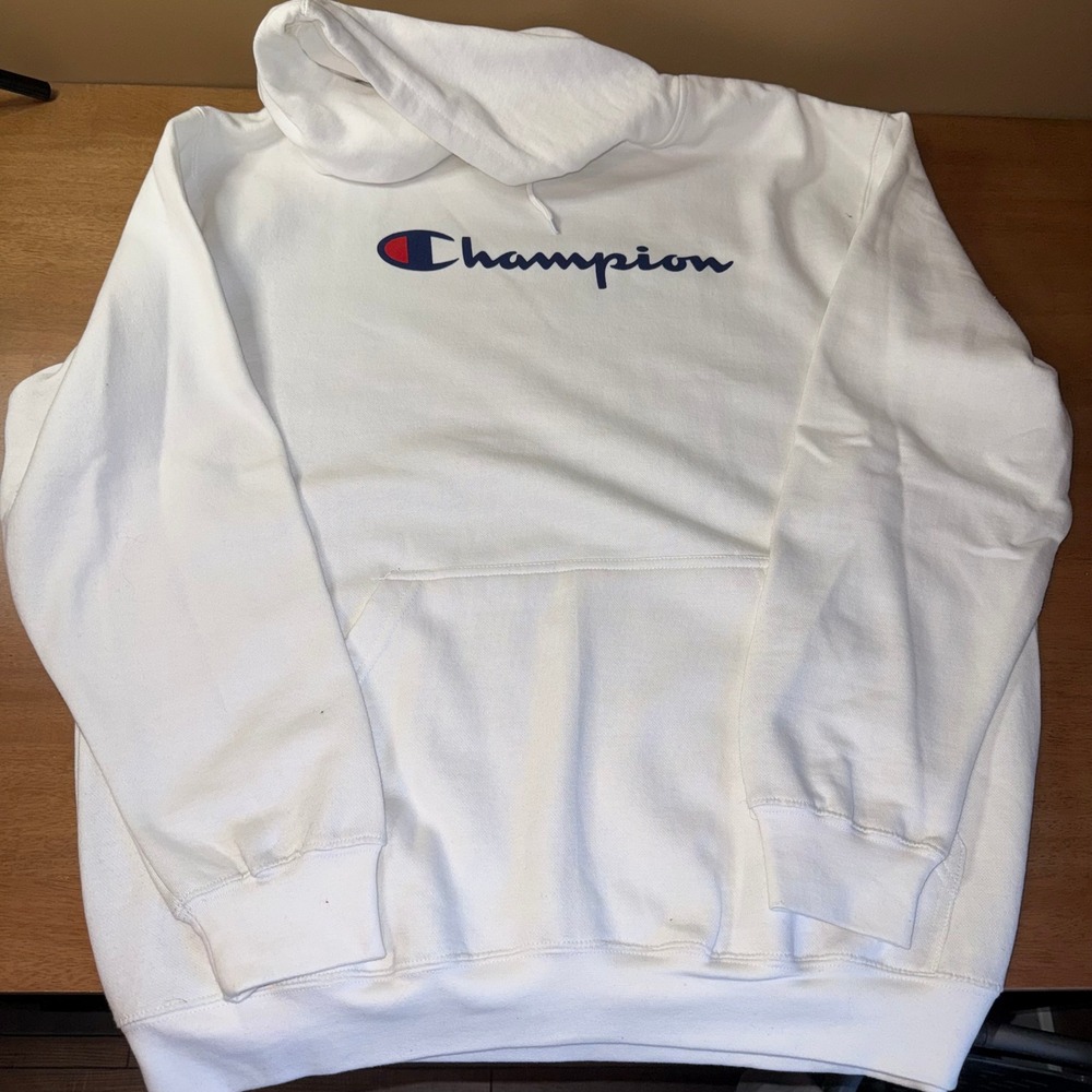 Champion Mens White Script Logo Pullover Hoodie Sweatshirt 2XLT Tall RN135969